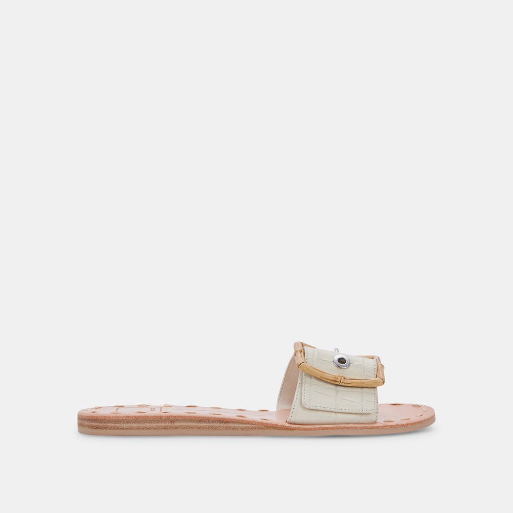 Dolce Vita Dasa Sandals Eggshell Embossed Leather