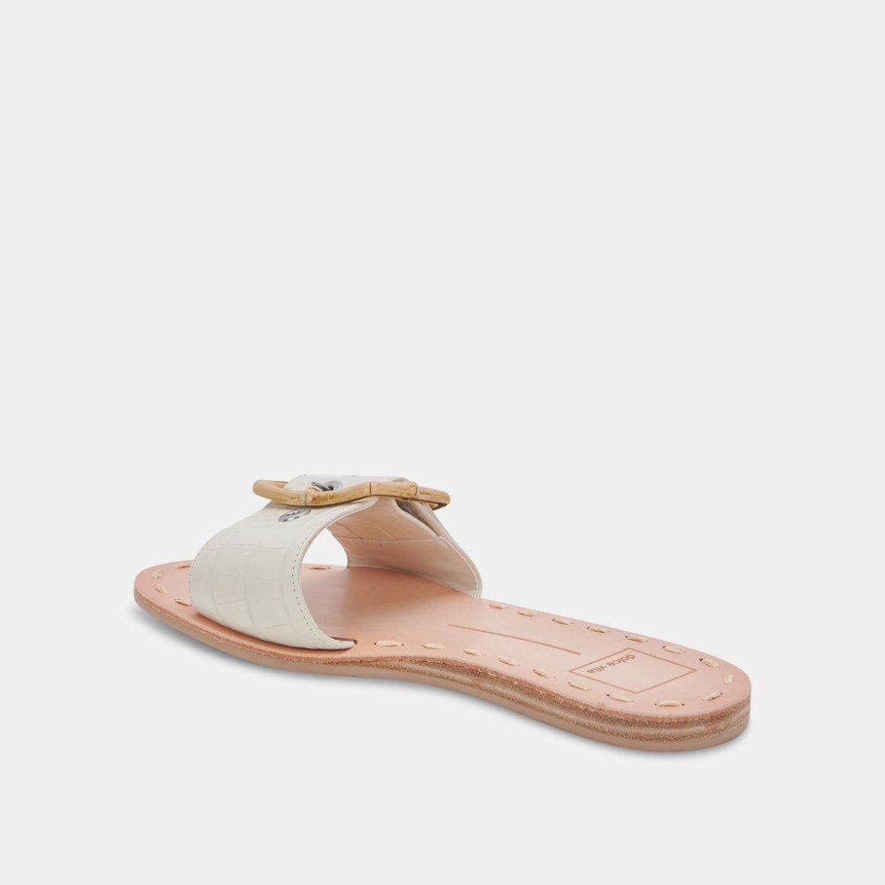 Dolce Vita Dasa Sandals Eggshell Embossed Leather