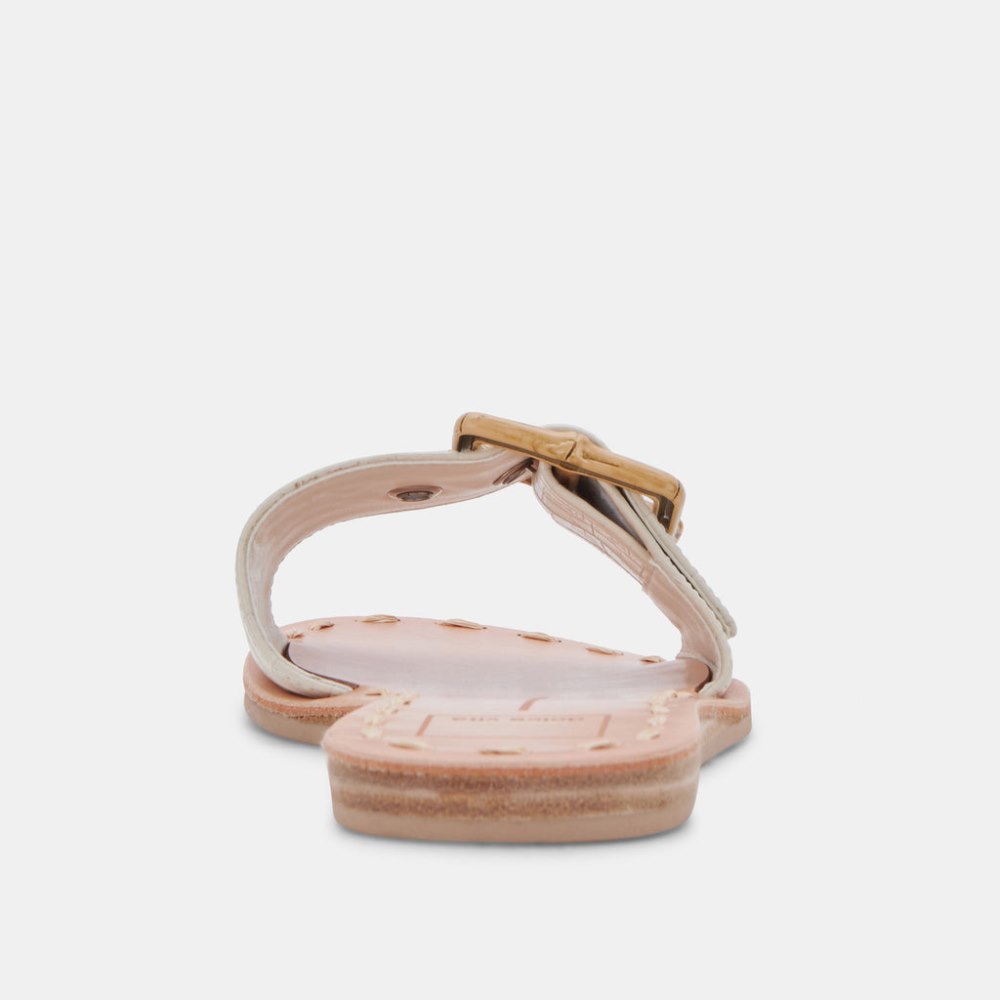Dolce Vita Dasa Sandals Eggshell Embossed Leather