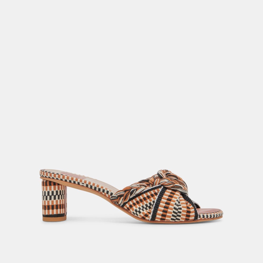 Dolce Vita Dallie Heels Tan Multi Woven