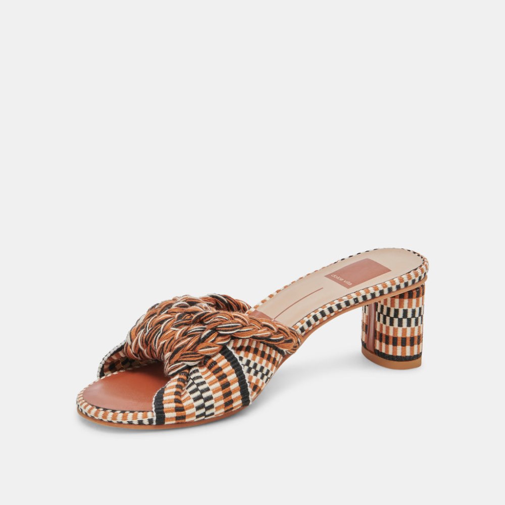 Dolce Vita Dallie Heels Tan Multi Woven