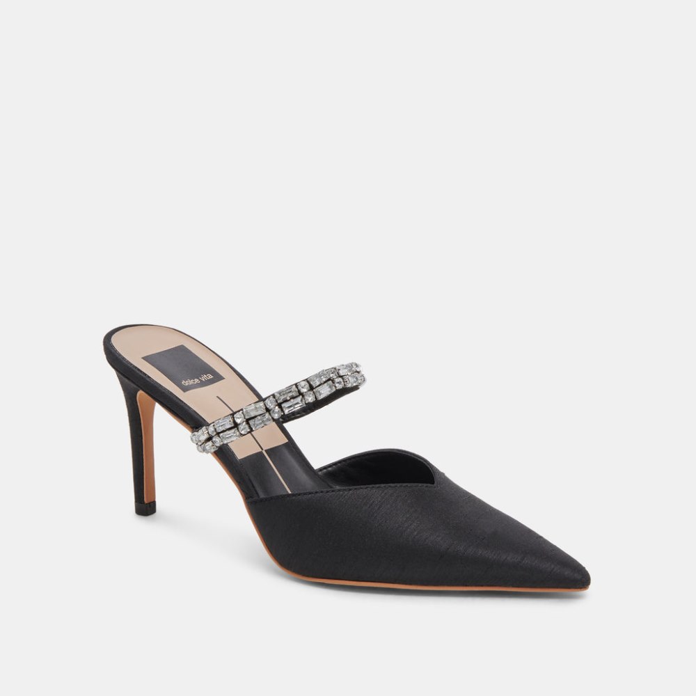 Dolce Vita Kanika Rhinestone Heels Black Rhinestone