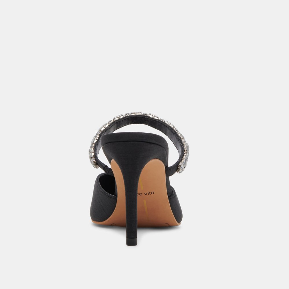 Dolce Vita Kanika Rhinestone Heels Black Rhinestone