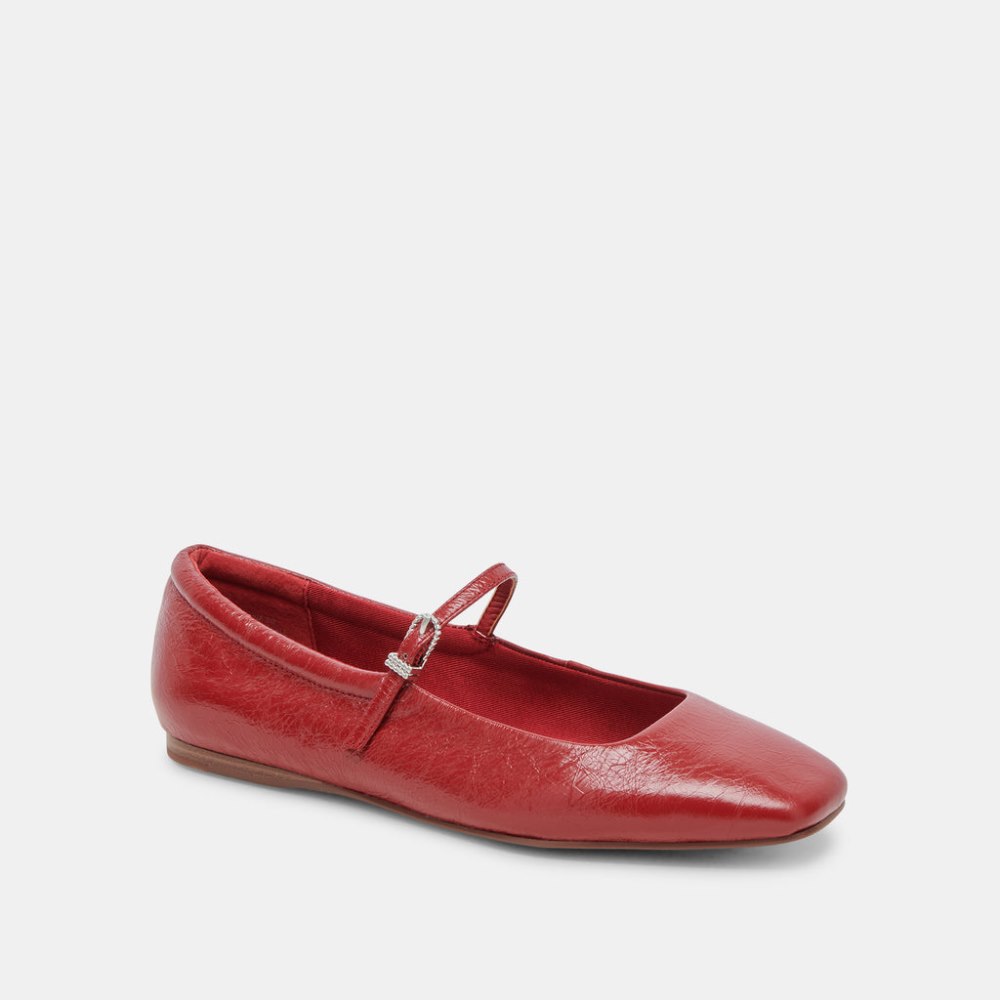 Dolce Vita Reyes Ballet Flats Red Crinkle Patent