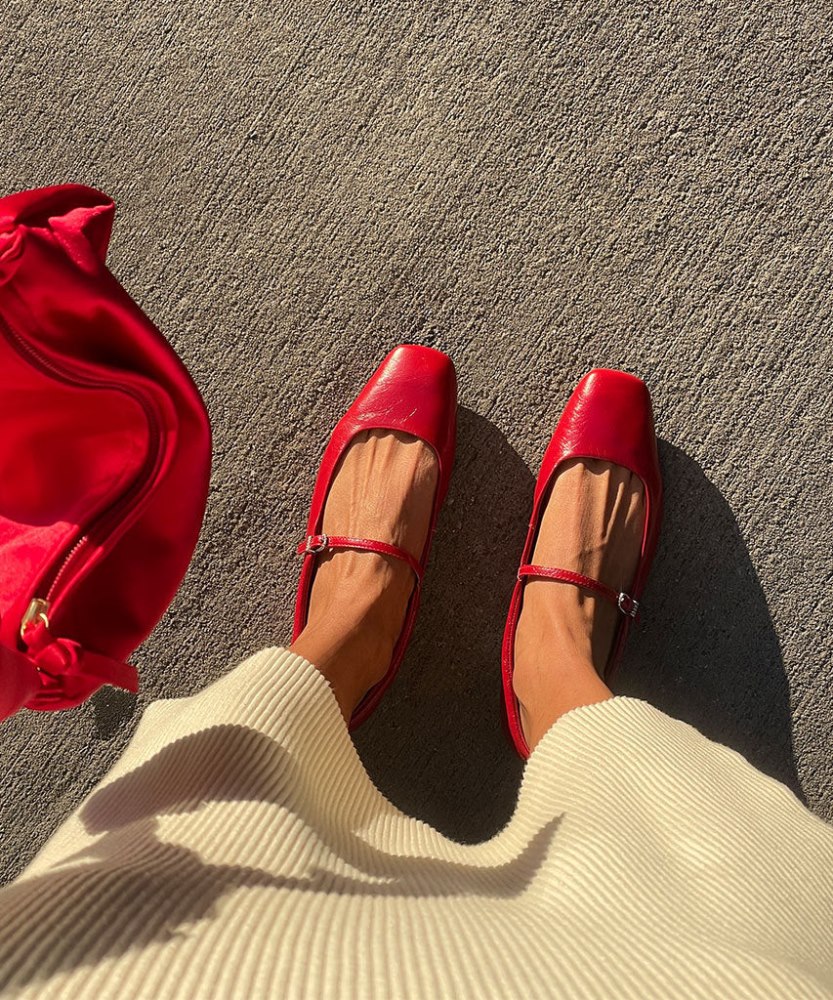 Dolce Vita Reyes Ballet Flats Red Crinkle Patent