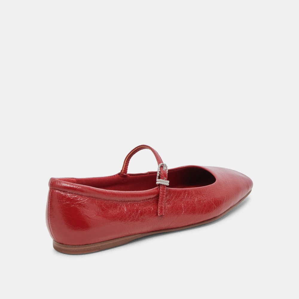 Dolce Vita Reyes Ballet Flats Red Crinkle Patent