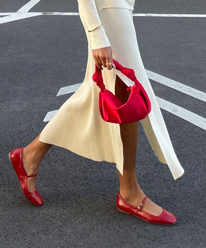 Dolce Vita Reyes Ballet Flats Red Crinkle Patent