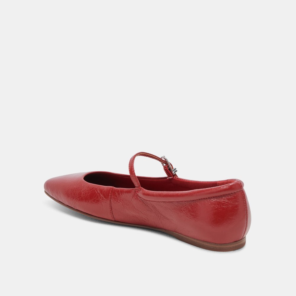 Dolce Vita Reyes Ballet Flats Red Crinkle Patent