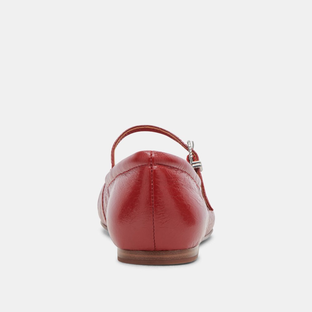 Dolce Vita Reyes Ballet Flats Red Crinkle Patent