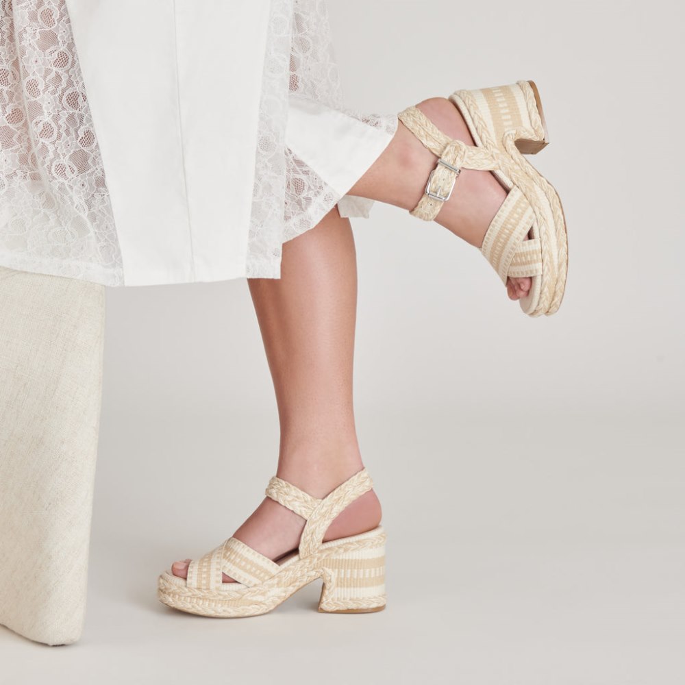 Dolce Vita Grayce Heels Natural Multi Woven