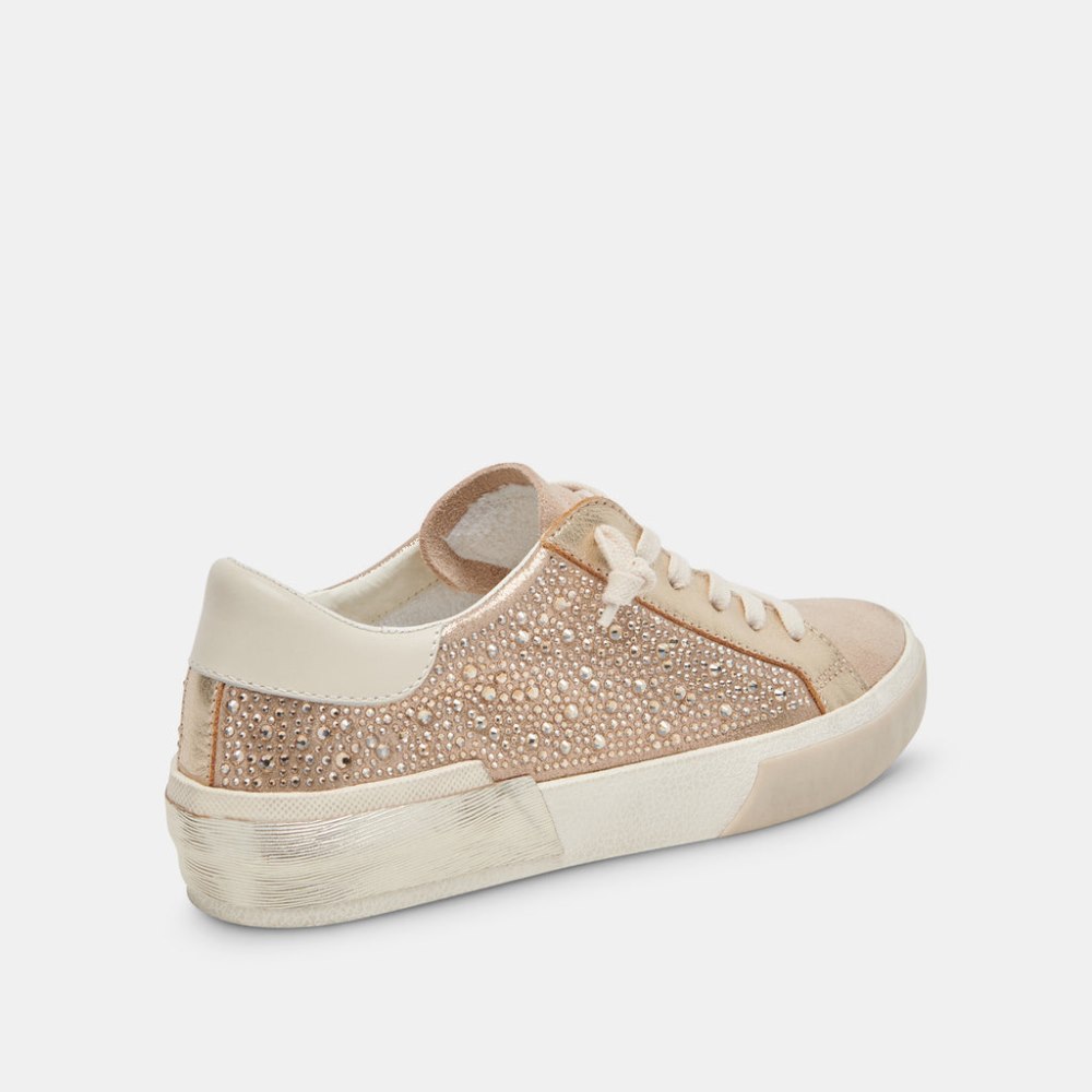 Dolce Vita Zina Crystal Sneakers Gold Suede