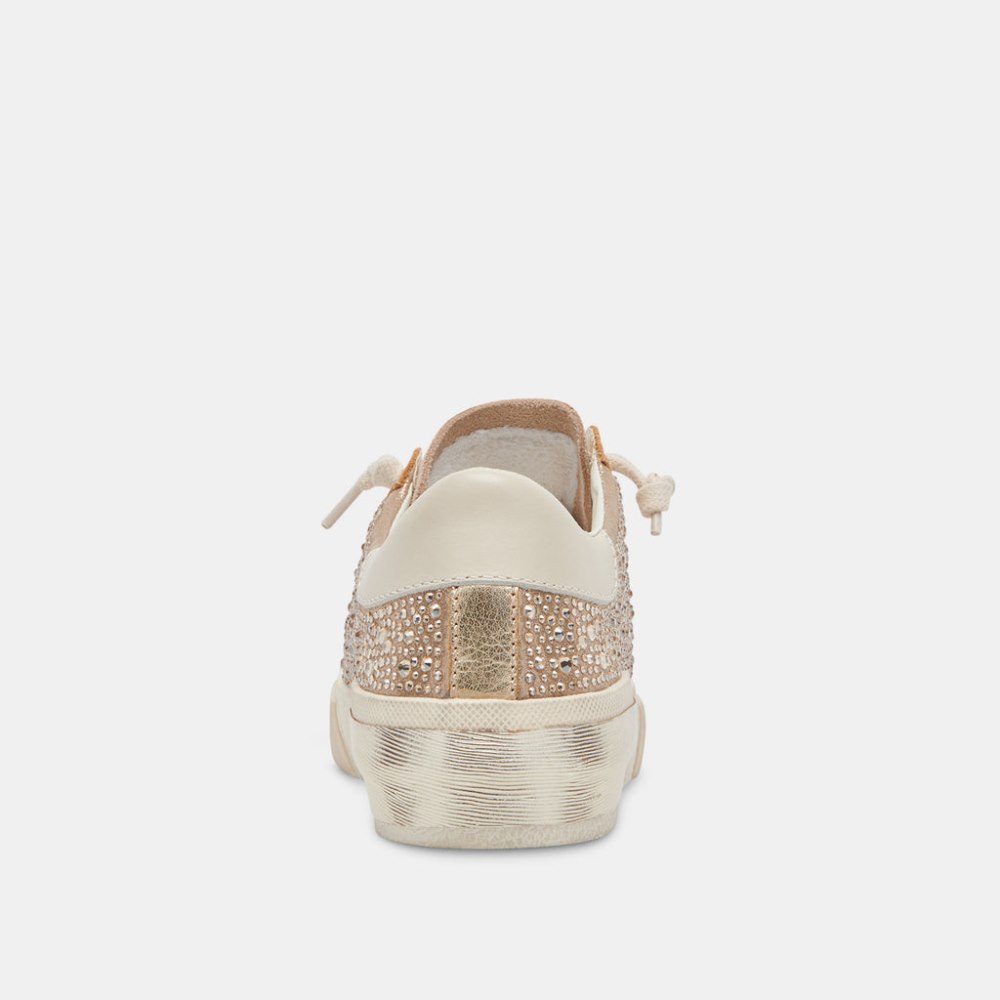 Dolce Vita Zina Crystal Sneakers Gold Suede