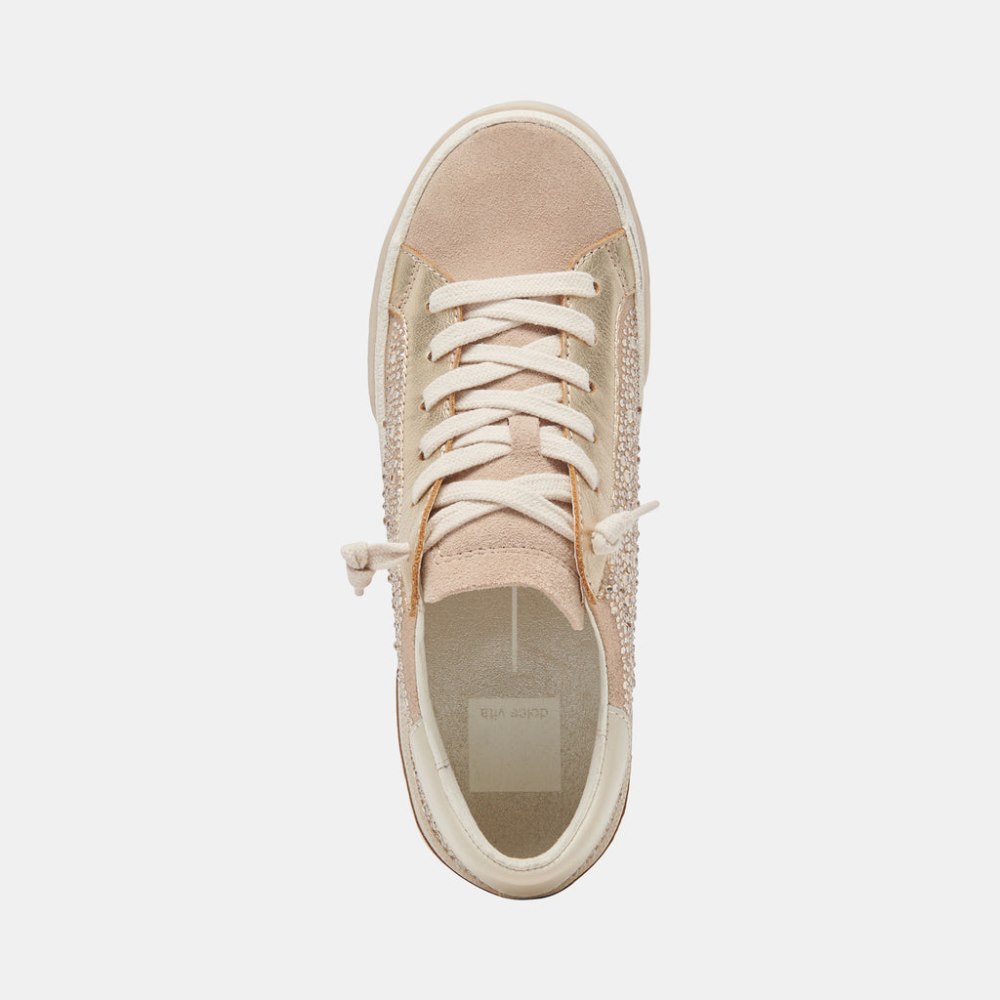 Dolce Vita Zina Crystal Sneakers Gold Suede