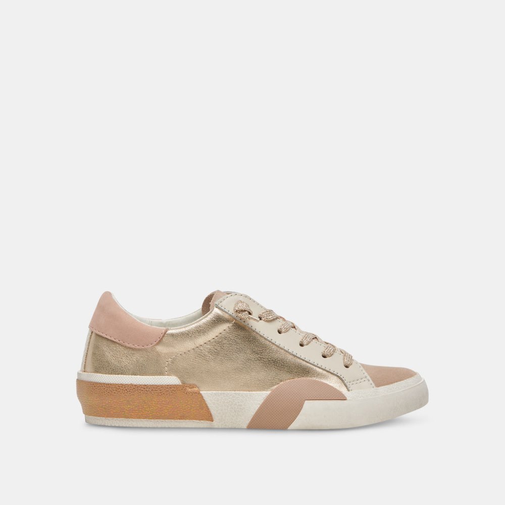 Dolce Vita Zina Sneakers Gold Leather