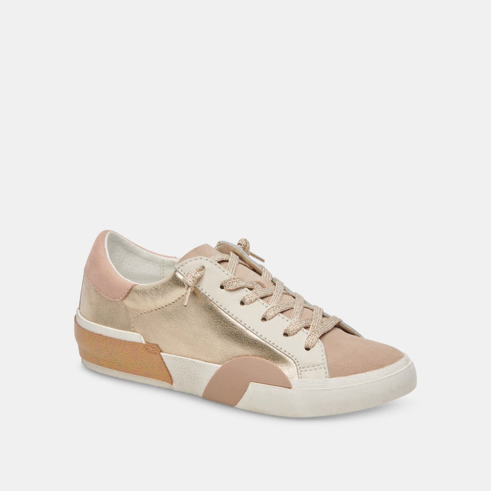 Dolce Vita Zina Sneakers Gold Leather