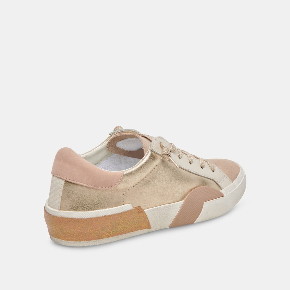 Dolce Vita Zina Sneakers Gold Leather