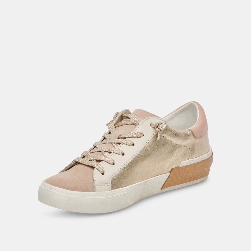 Dolce Vita Zina Sneakers Gold Leather