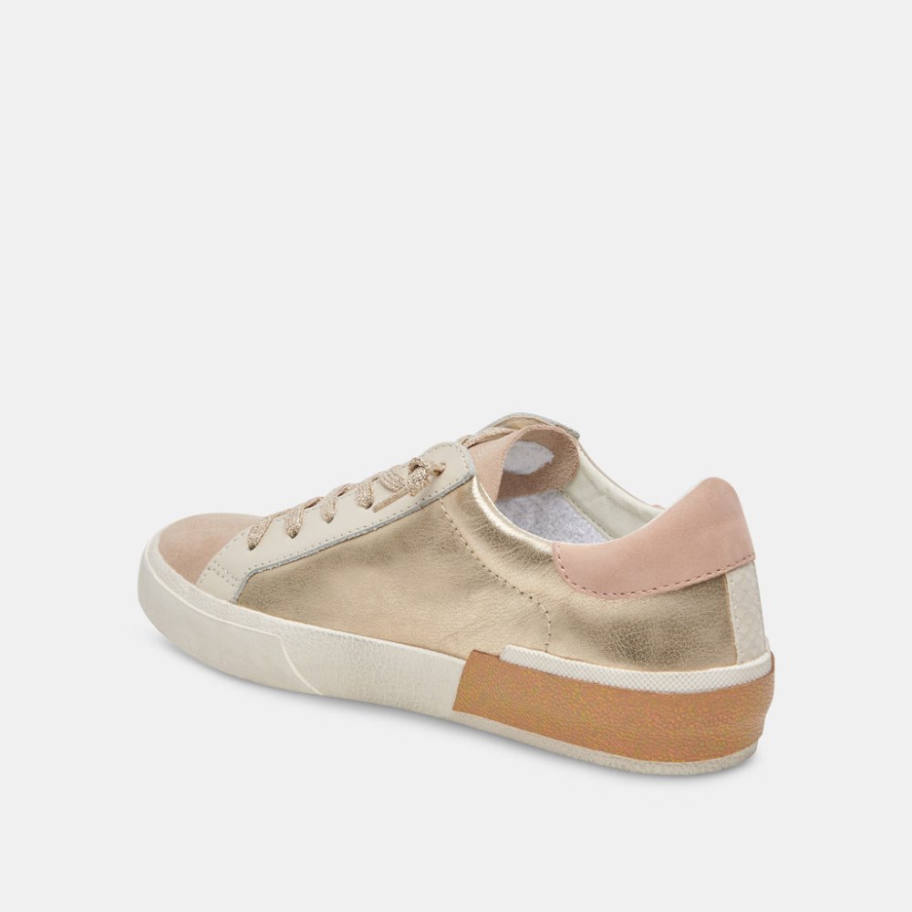 Dolce Vita Zina Sneakers Gold Leather