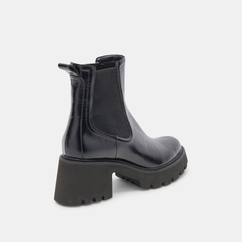 Dolce Vita Hawk H20 Wide Booties Midnight Crinkle Patent