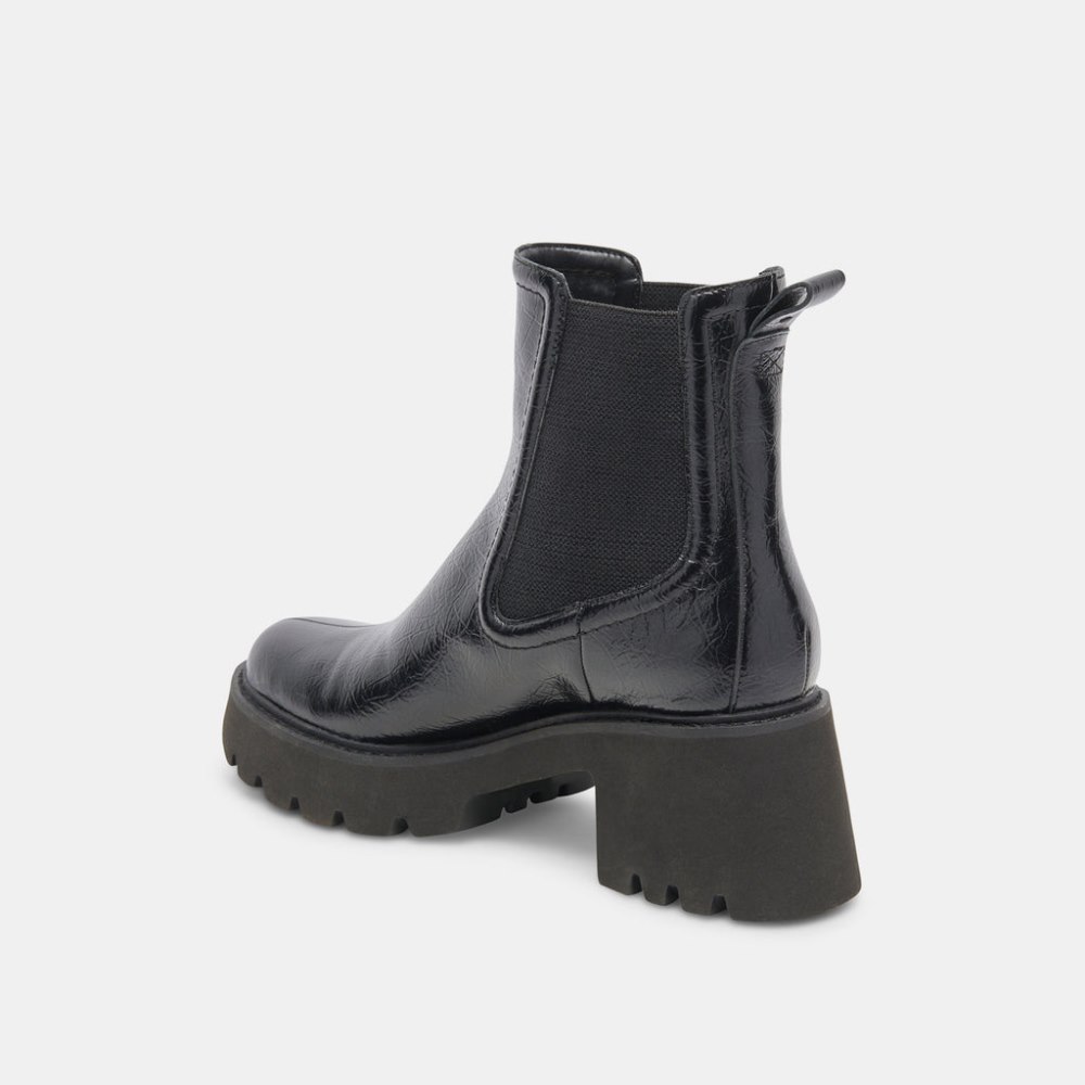 Dolce Vita Hawk H20 Wide Booties Midnight Crinkle Patent