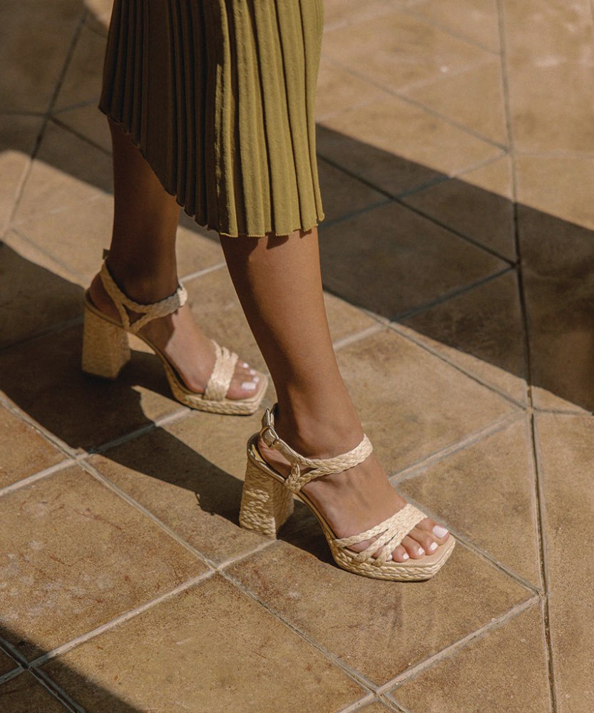 Dolce Vita Alysia Heels Lt Natural Raffia