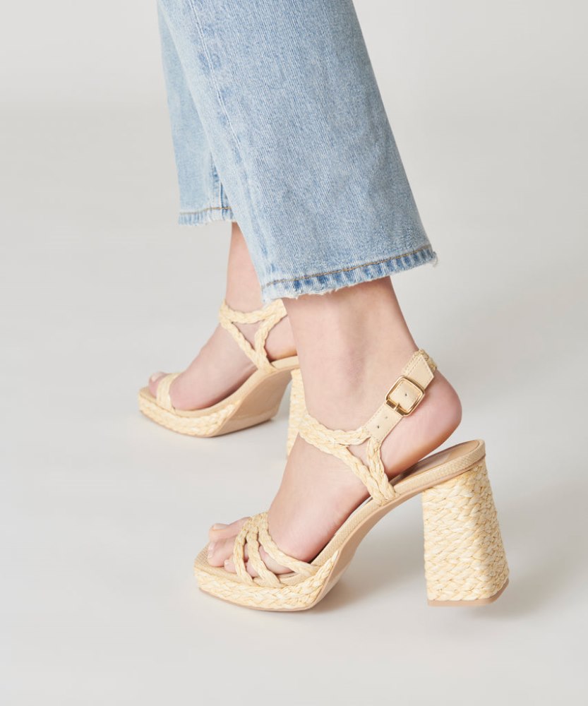Dolce Vita Alysia Heels Lt Natural Raffia