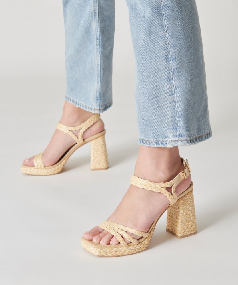 Dolce Vita Alysia Heels Lt Natural Raffia