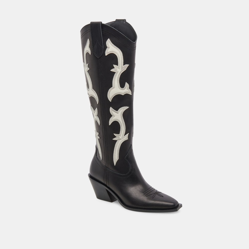 Dolce Vita Samare Boots Black White Leather