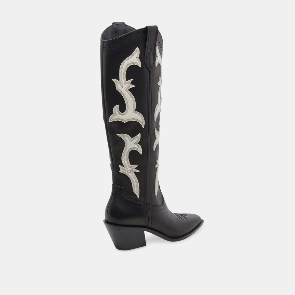 Dolce Vita Samare Boots Black White Leather