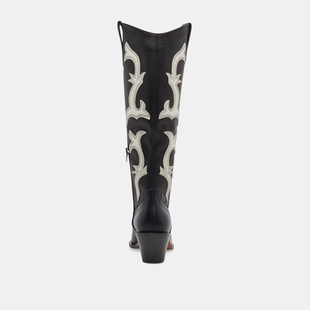 Dolce Vita Samare Boots Black White Leather
