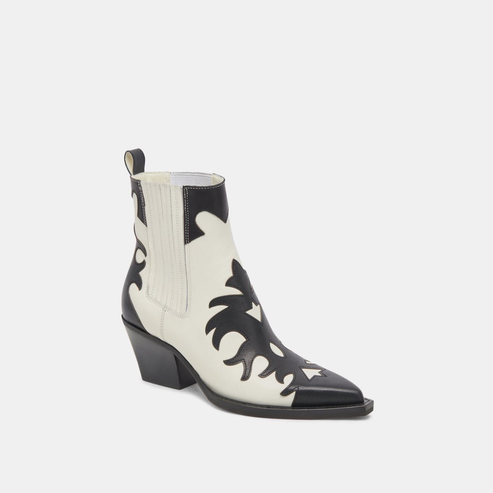 Dolce Vita Renia Boots Black White Leather