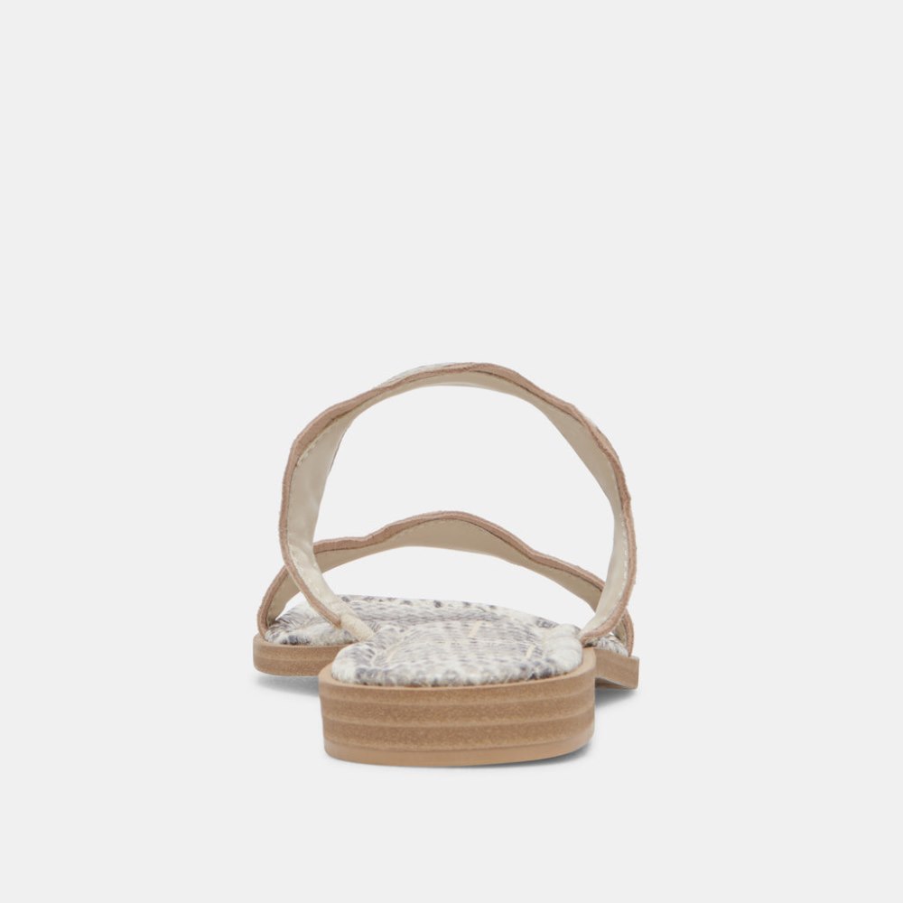 Dolce Vita Ilva Sandals Grey White Embossed Leather