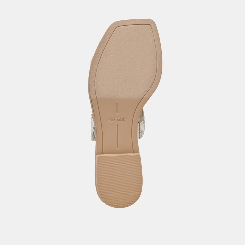 Dolce Vita Ilva Sandals Grey White Embossed Leather