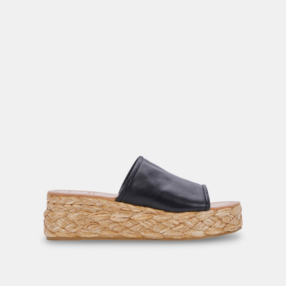 Dolce Vita Pablos Wide Sandals Black Leather