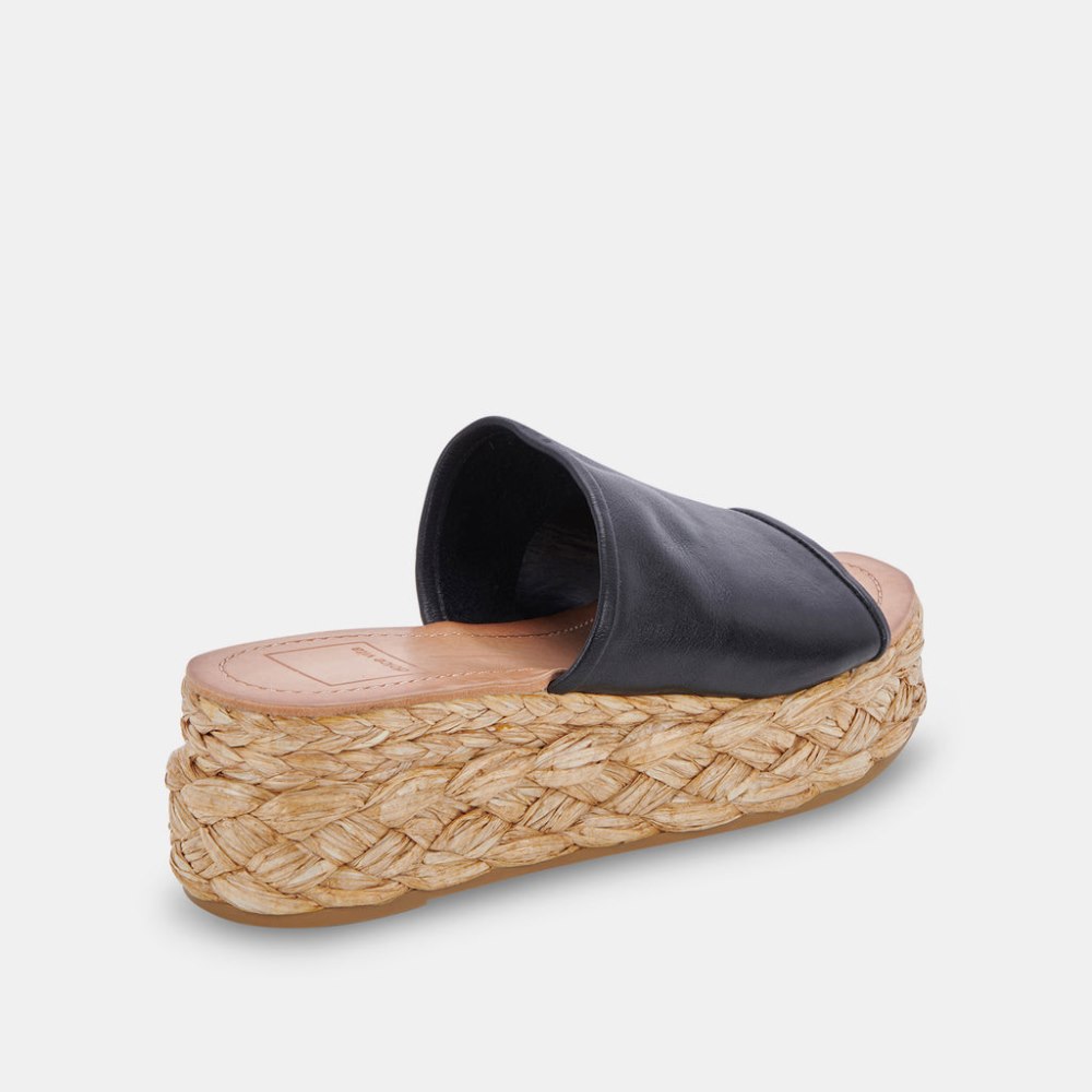 Dolce Vita Pablos Wide Sandals Black Leather