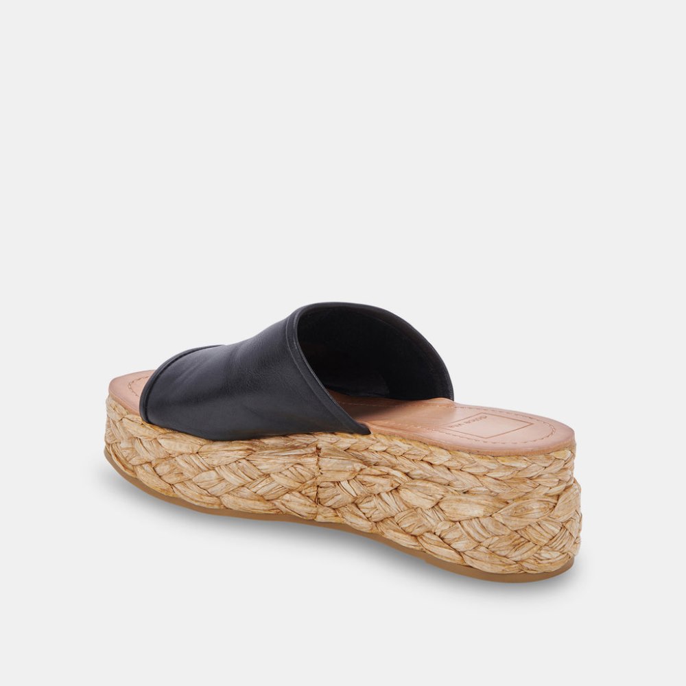 Dolce Vita Pablos Wide Sandals Black Leather