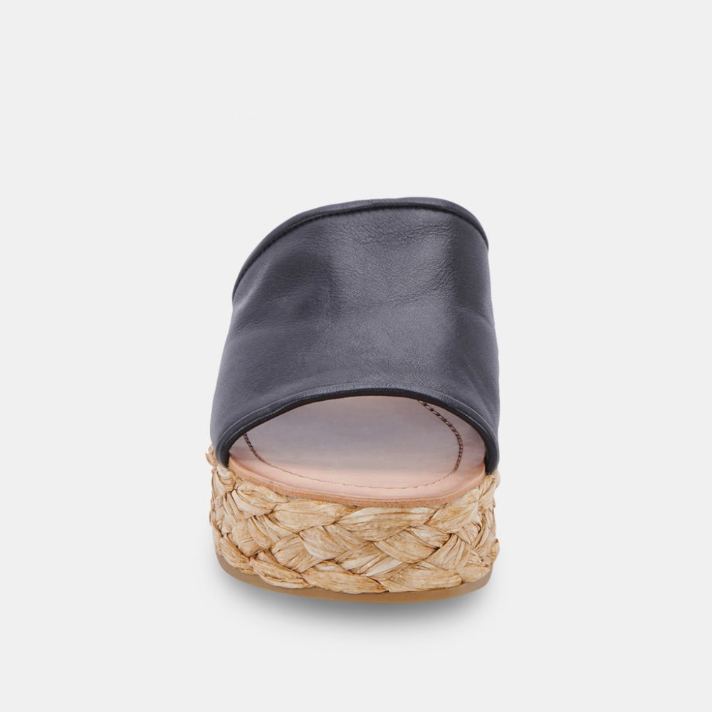 Dolce Vita Pablos Wide Sandals Black Leather