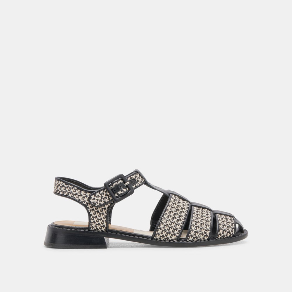 Dolce Vita Holis Sandals Black Multi Raffia