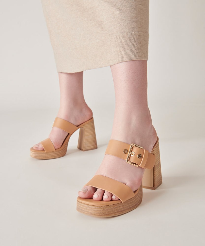 Dolce Vita Landry Heels Tan Leather