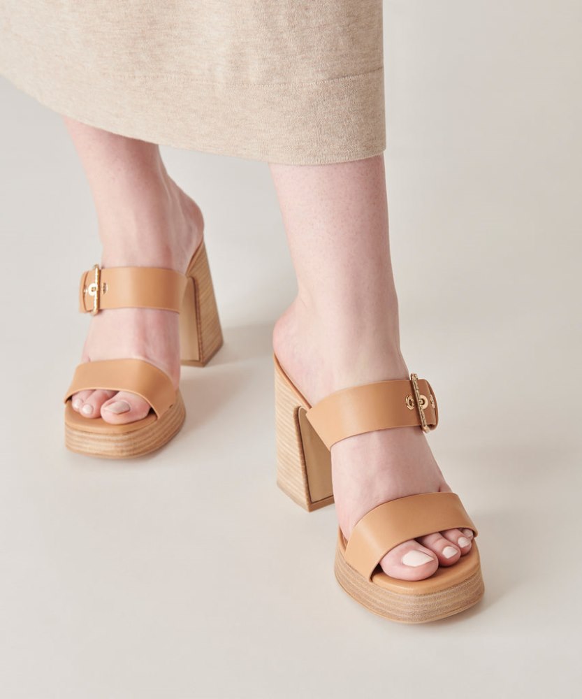 Dolce Vita Landry Heels Tan Leather
