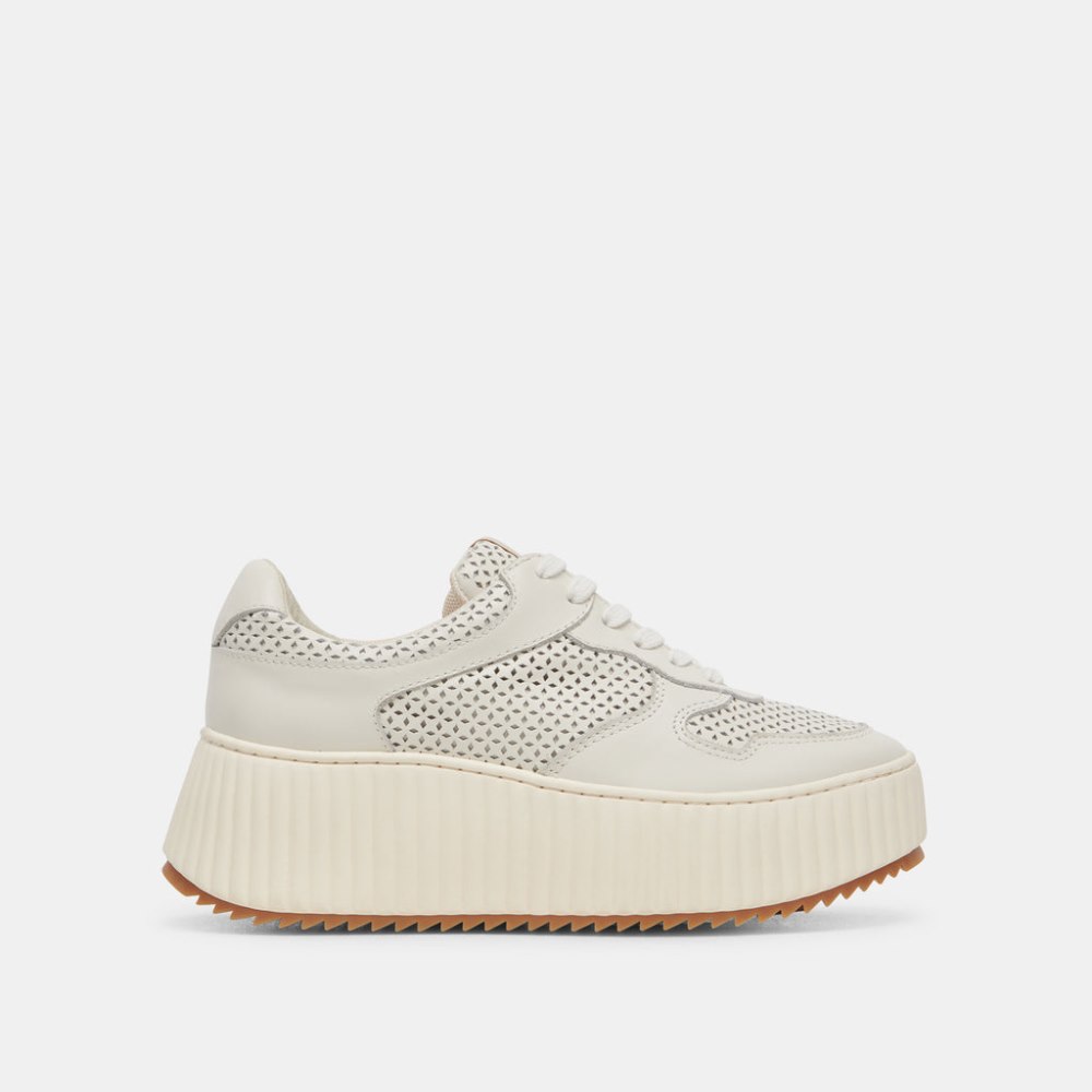 Dolce Vita Daisha Sneakers White Perforated Leather
