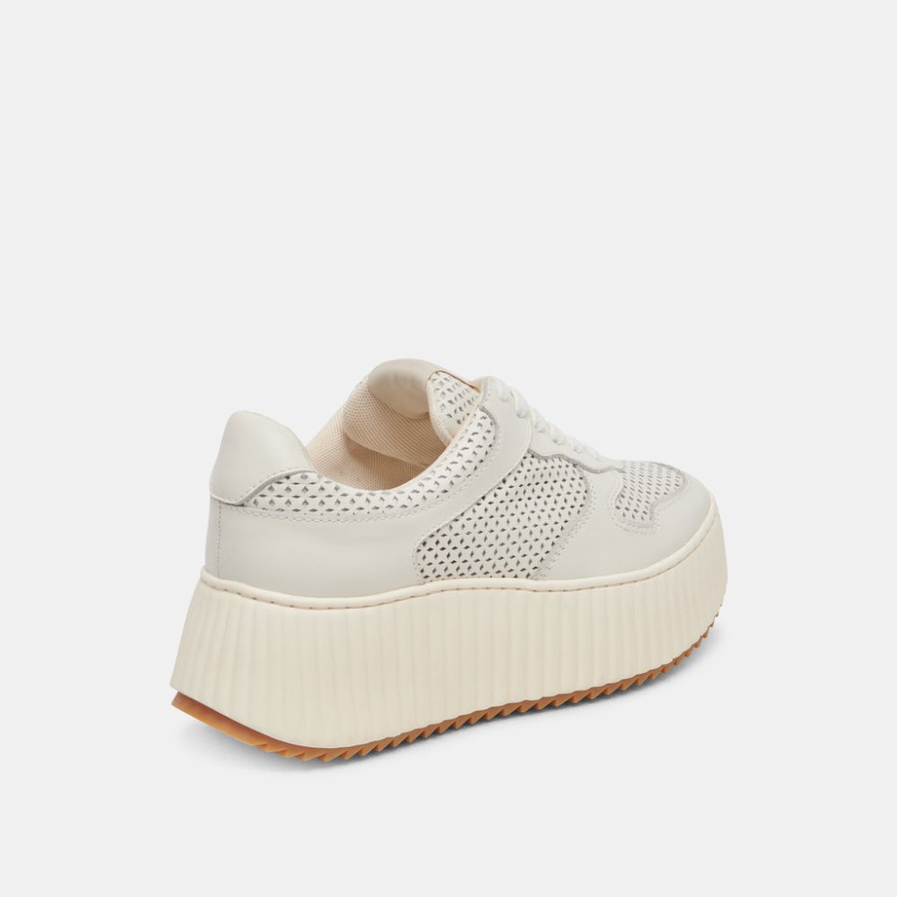 Dolce Vita Daisha Sneakers White Perforated Leather