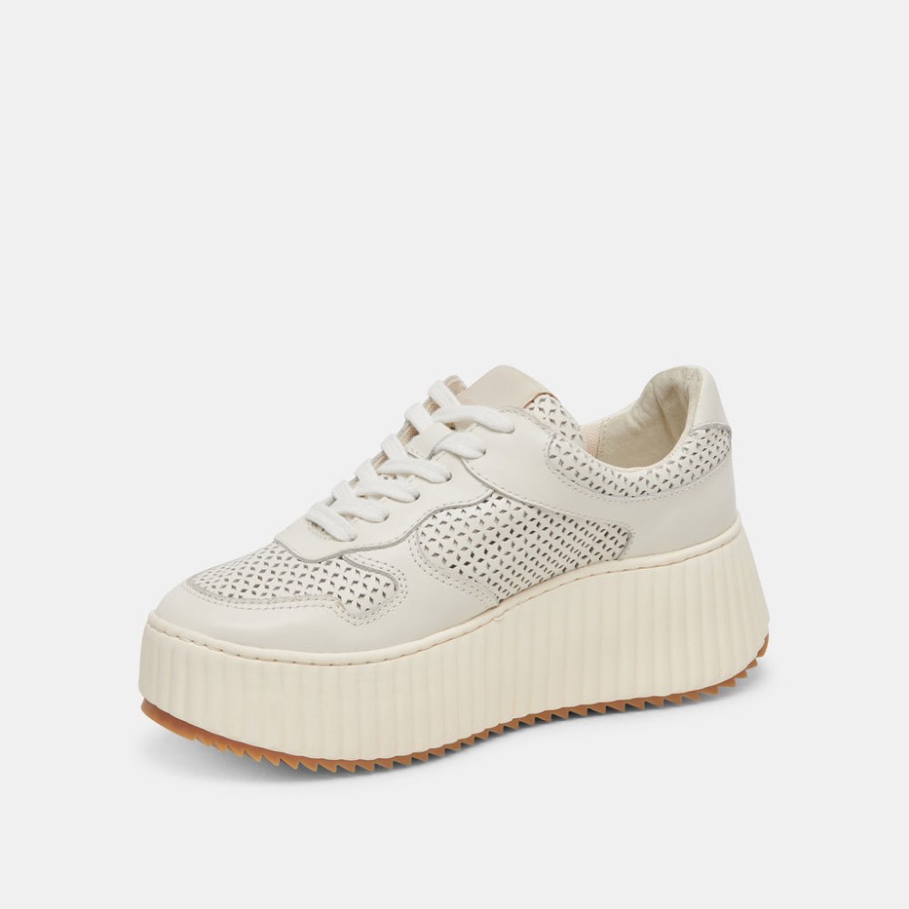 Dolce Vita Daisha Sneakers White Perforated Leather