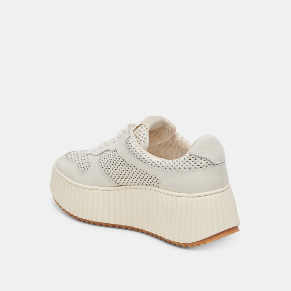 Dolce Vita Daisha Sneakers White Perforated Leather