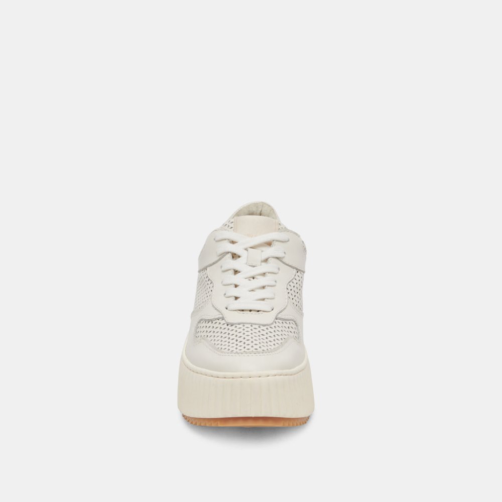 Dolce Vita Daisha Sneakers White Perforated Leather