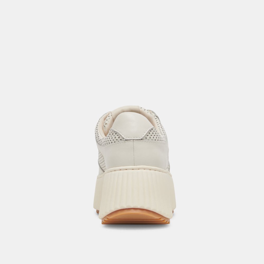 Dolce Vita Daisha Sneakers White Perforated Leather