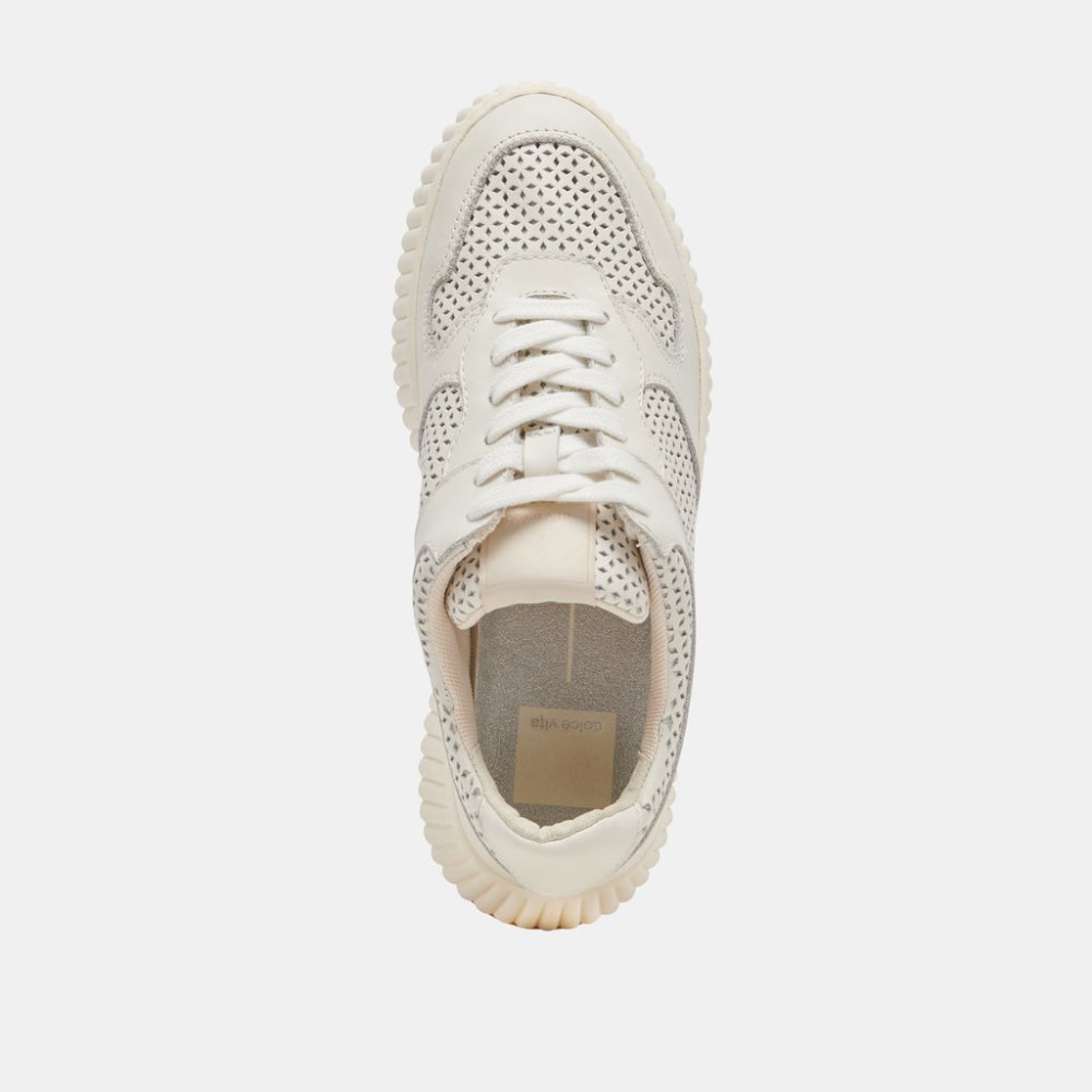 Dolce Vita Daisha Sneakers White Perforated Leather