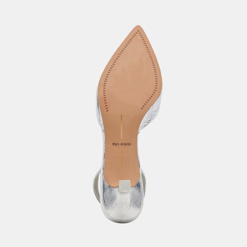 Dolce Vita Corsa Heels Silver Crackled Leather