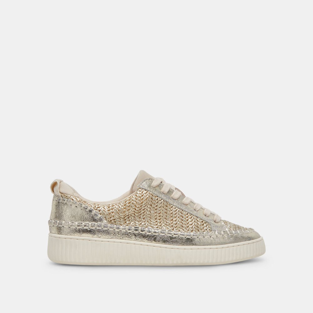 Dolce Vita Nicona Sneakers Gold Woven