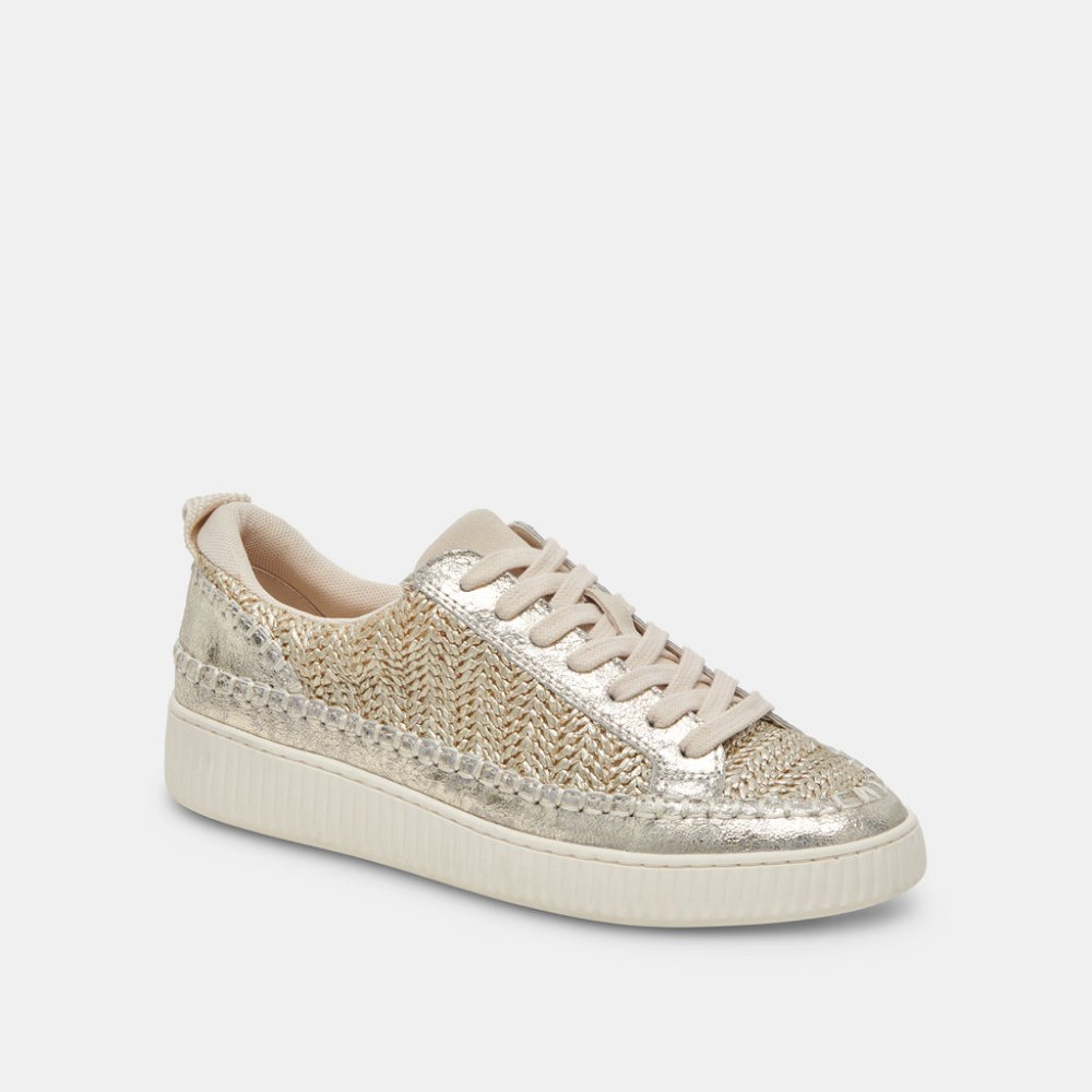 Dolce Vita Nicona Sneakers Gold Woven